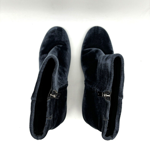 2017 Kenneth Cole 'RENNA' Blue Velvet Floral Embroidered Block Heel Boot 9.5M - Picture 13 of 16